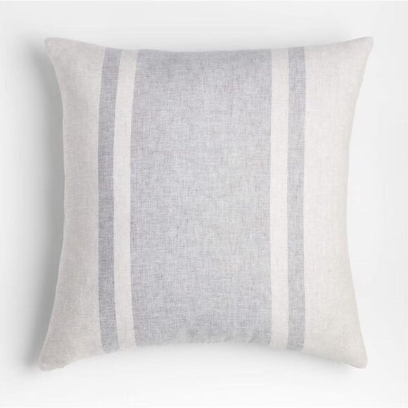 (2 pc) Crate & Barrel Somerset Grey, Mohair Linen Throw Pillow Cover Pillowcases - Picture 1 of 9